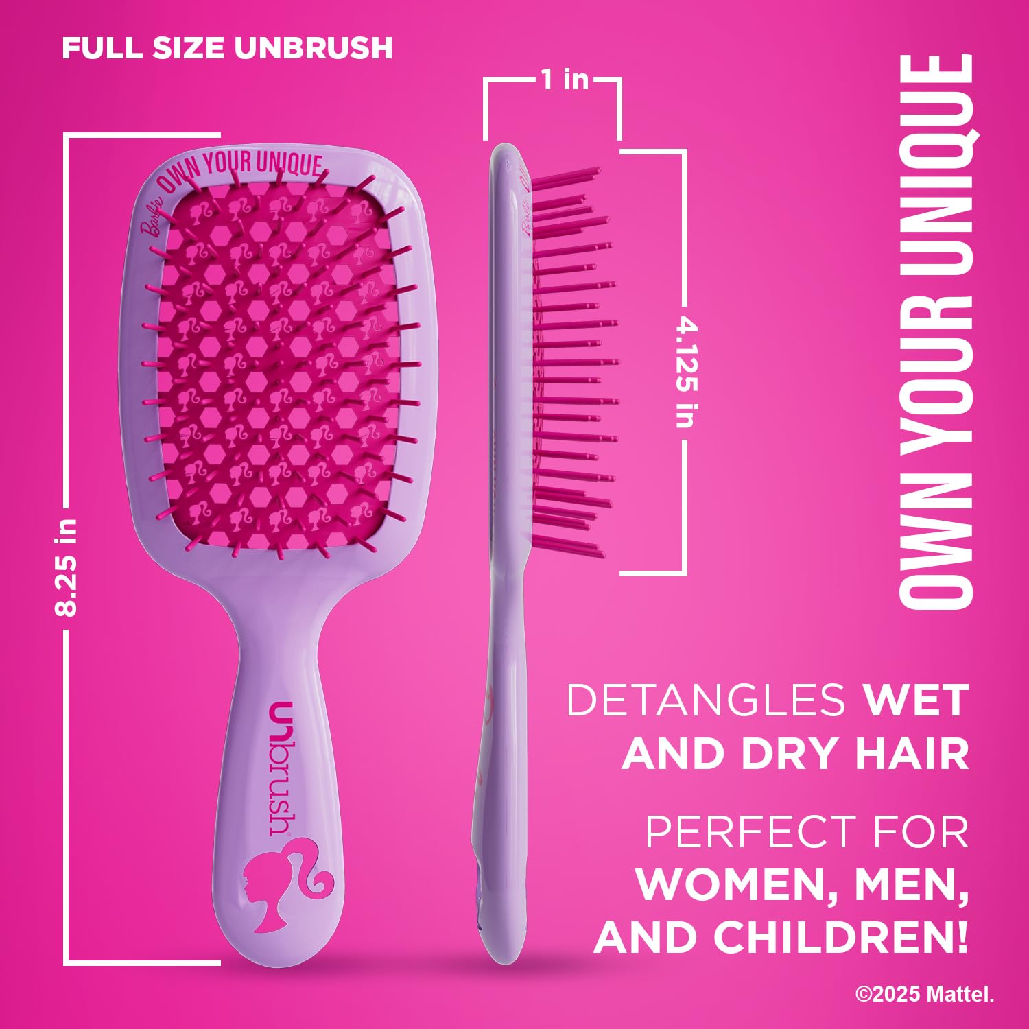 UNbrush Barbie Detangling Brush Duo - Own Your Unique - Purple