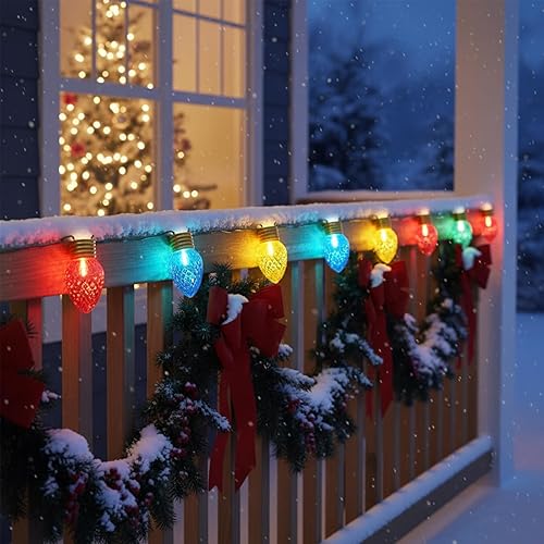 Miniatura 7 de C7 - Tira de luces de Navidad jumbo de 16 pies, luces de Navidad para decoración al aire libre con 10 patrones de diamantes grandes, bombilla