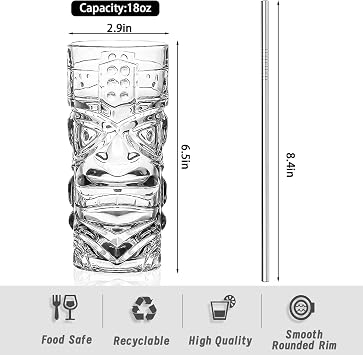Plastic Tiki Cups 18oz Clear Tiki Cups Modern Bar Cup