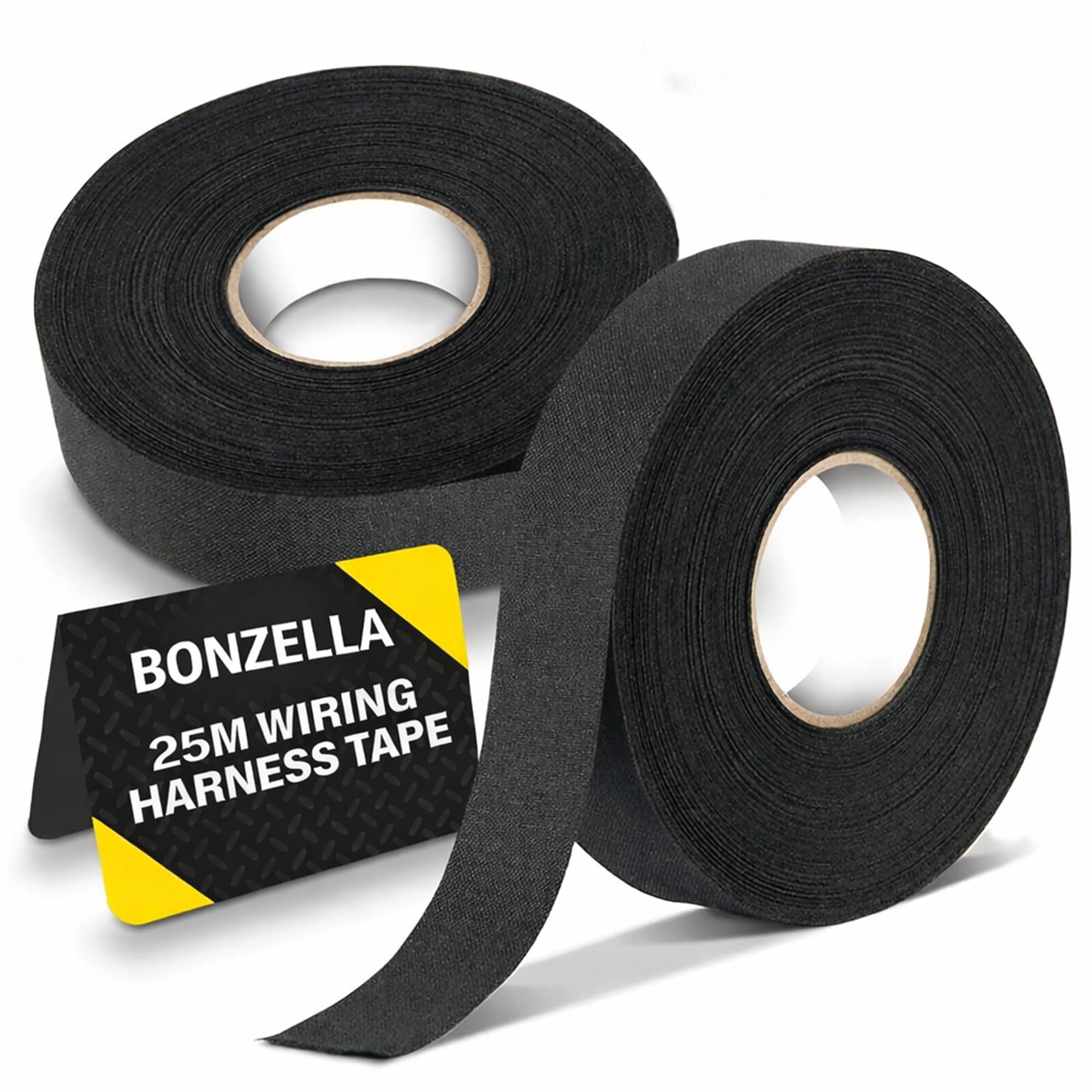 BONZELLA Car Wiring Tape 19 MM X 25 M Cable Protection Adhesive Automotive Wire Harness Cloth Tape for Insulation, Binding, and Electrical Wrapping | Durable | Heat-Resistant | Chemical Fiber Cloth