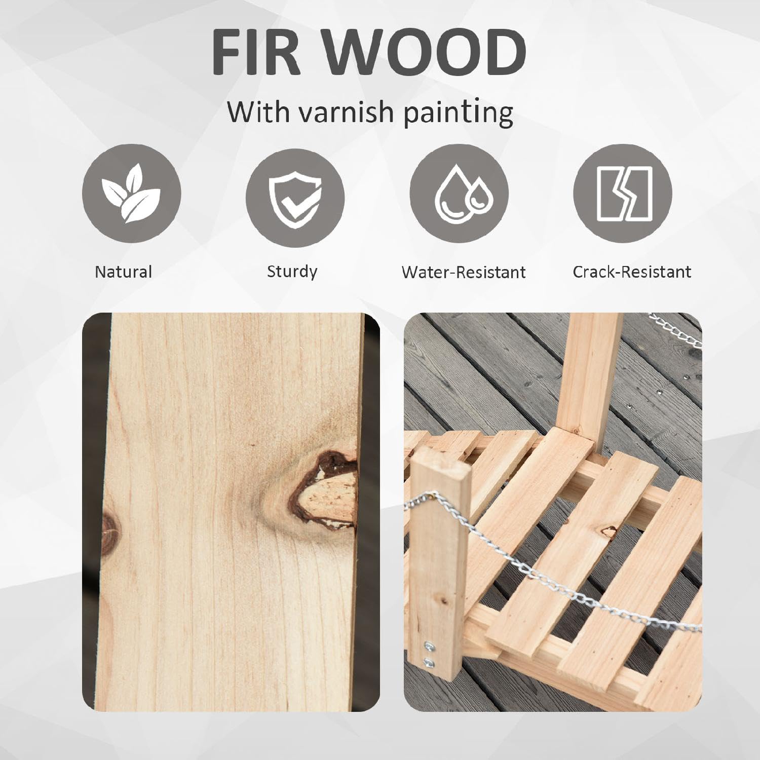 Ponticello da Giardino in Legno per Laghetto con Passerella ad Arco Impermeabile 100x32x48cm