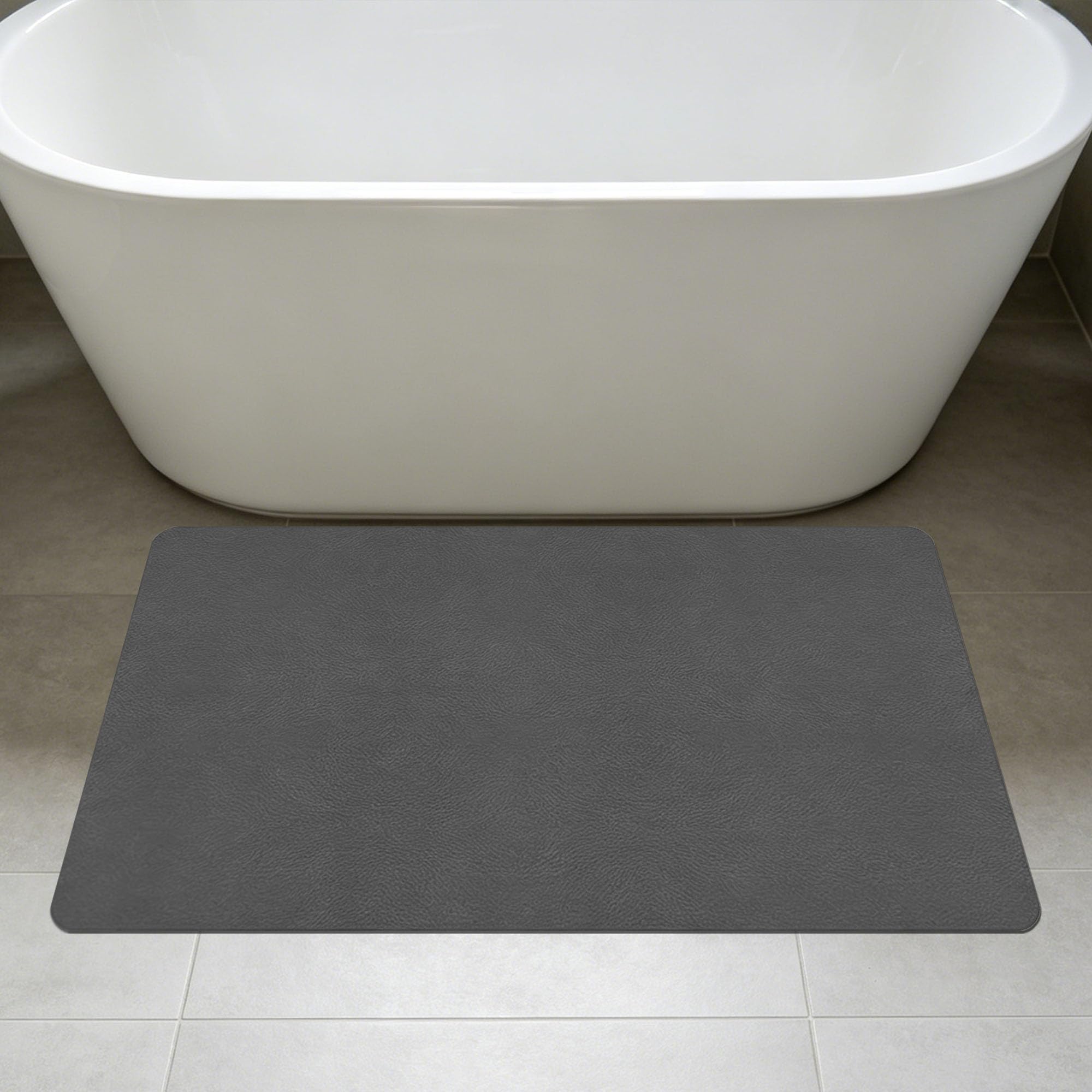 Tappeto Diatomite Bagno Antiscivolo 50 x 140 cm Assorbente Tappetino Antiscivolo Doccia Antimuffa per Doccia, Cucina, Ingresso, Grigio Scuro