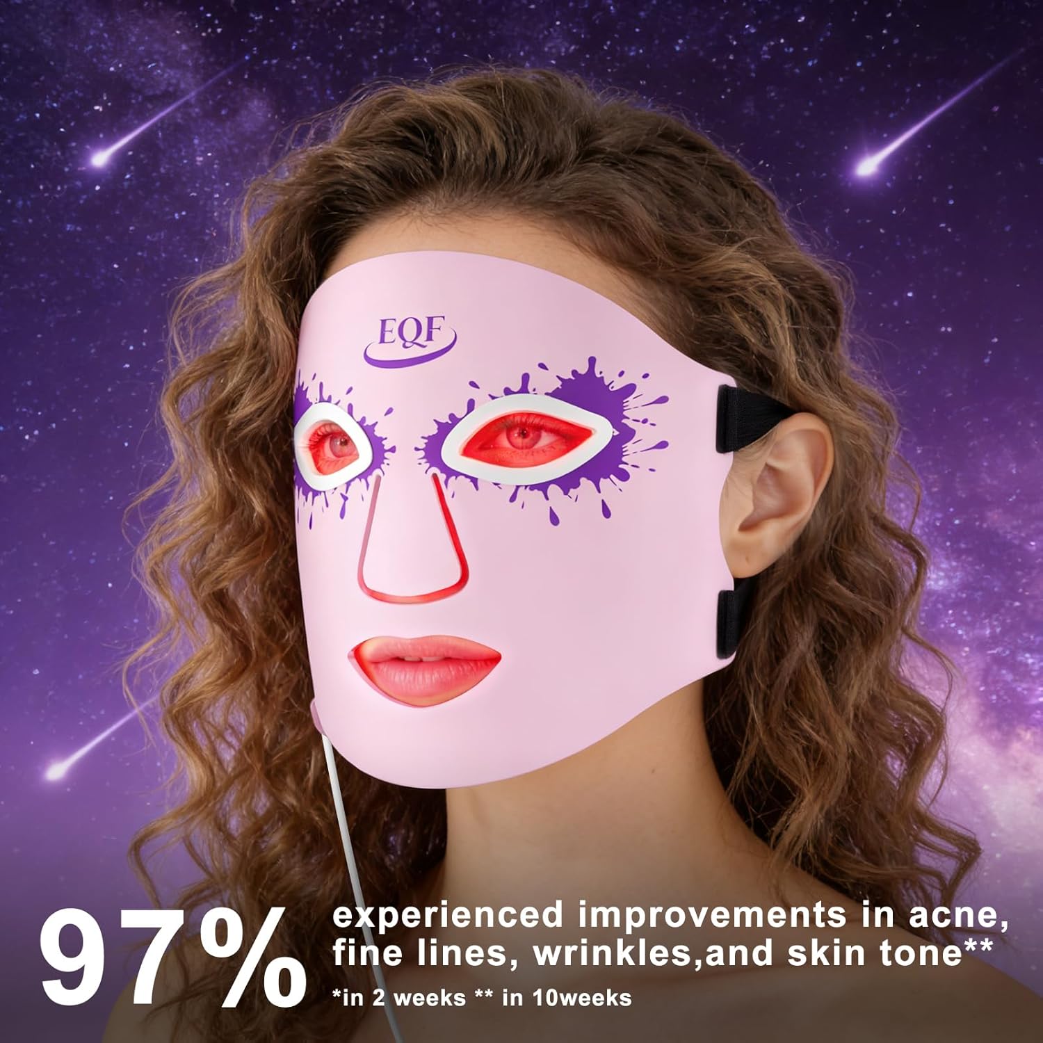 Led Face Mask Light Therapy, 7-1 Colors LED Light Therapy Mask for Face, Red (630nm) & Near Infrared (830nm) Photon Skin Care, Rechargeable LED Mask for Wrinkles at Home (Pink)