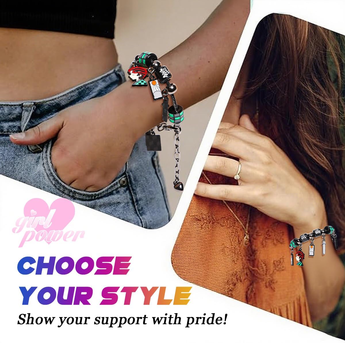 AICase for Demon Merch Slayer Gifts Inspired Bracelets Sword Cosplay