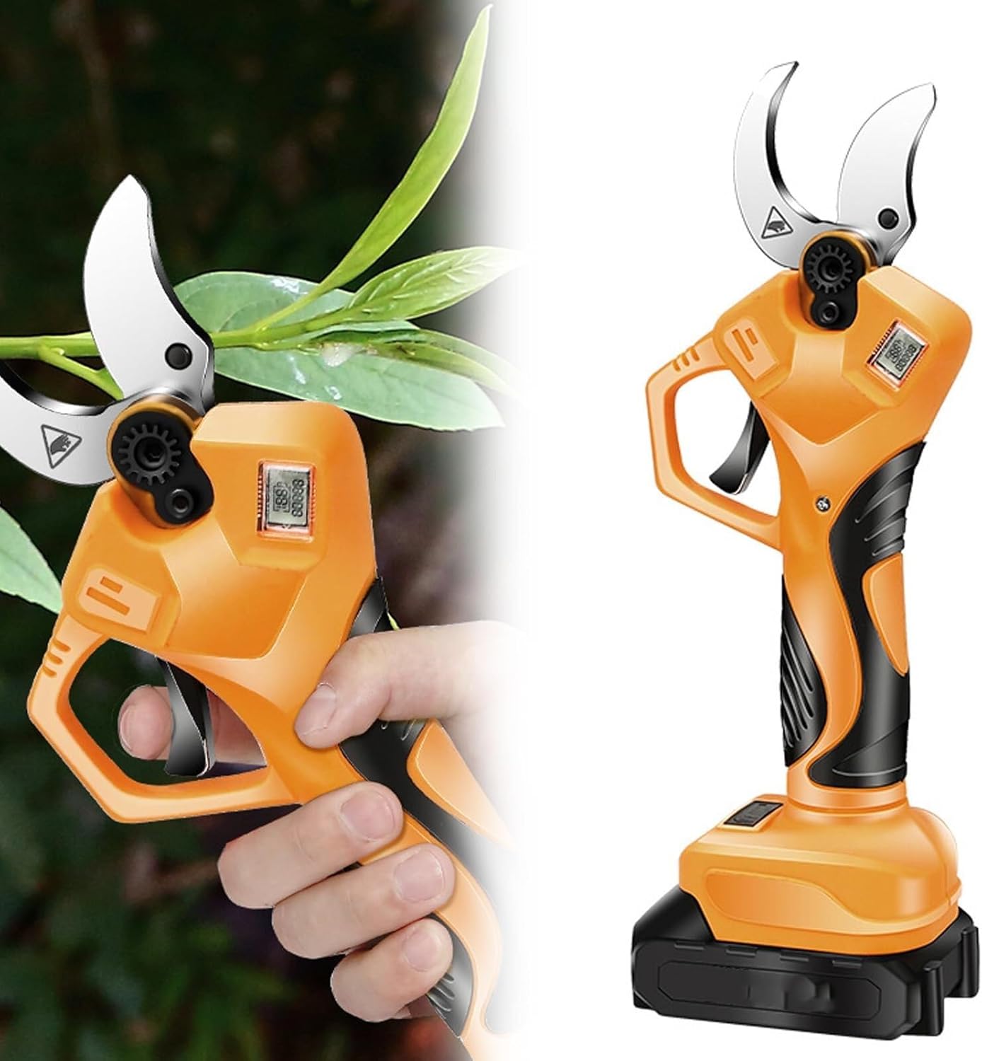 Brushless Electric Pruners, Pruning Shears with 21V 2ah Battery, Sk5 Knife, Orchard Electric Pruners, Garden Branch Pruning, Suitable for Orchard, Flower Bed Pruning (B)