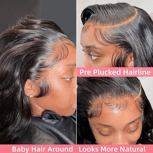 Miniatura 2 de Pelucas de cabello humano con encaje frontal transparente de 13 x 6 pulgadas, cabello humano prearrancado de 20 pulgadas, densidad 180, 12A, HD,