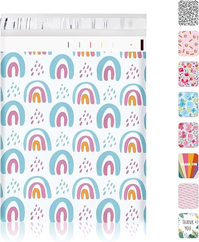SHIPKEY 100 sobres de polietileno de 10 x 13 pulgadas, bolsas de polietileno de colores surtidos para envío con tiras autosellantes, bolsas de