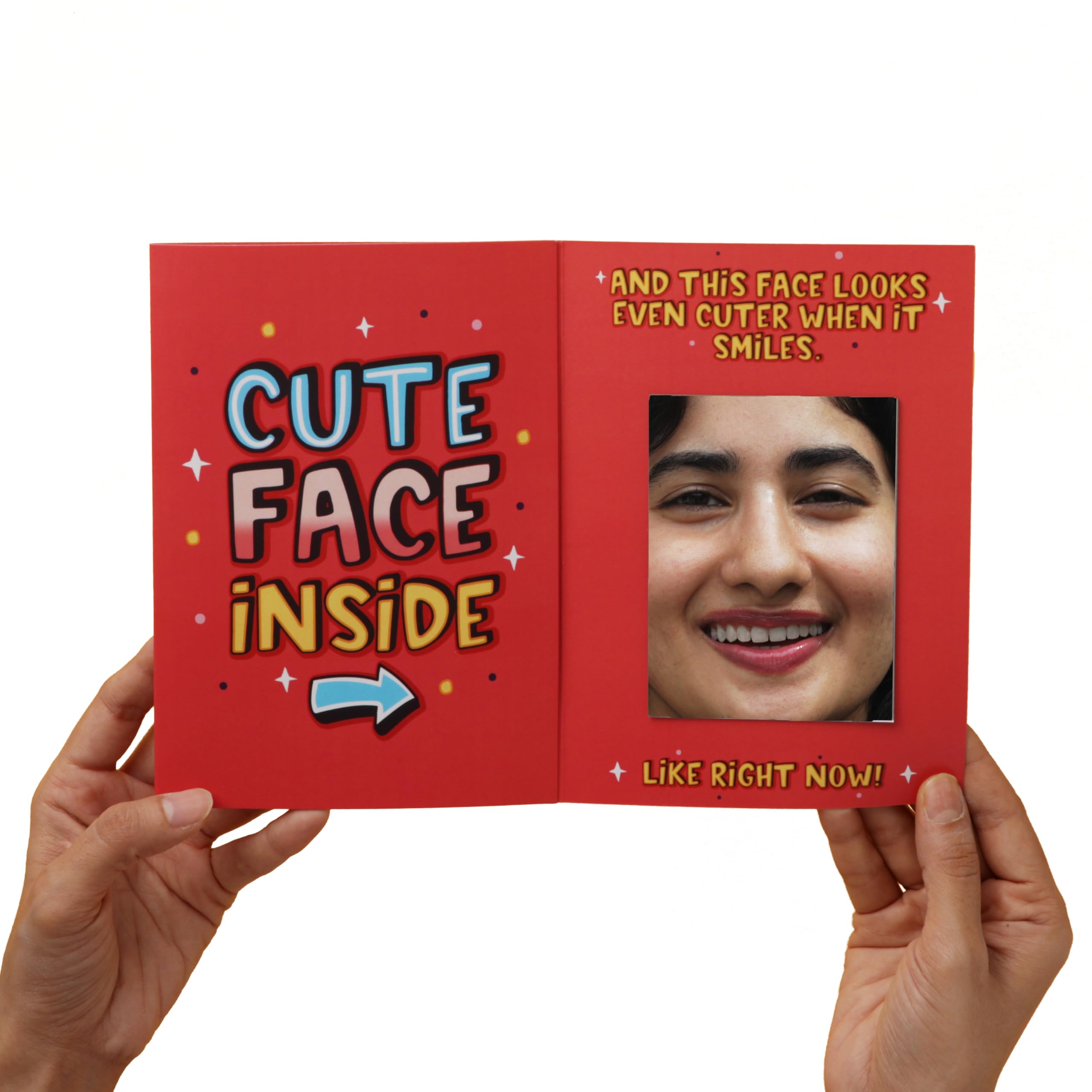 Oye Happy - Cute Person Mirror Card - Romanitc Greeting Card for Girlfriend, Wife, Husband, Boyfriend, Couples, Fiance - Best Anniversary Gift for Spouse - Funny Card for Birthday