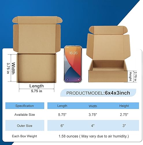 Miniatura 35 de Famagic Cajas de envío pequeñas – Paquete de 25 cajas de cartón corrugado marrón de 9 x 6 x 2 pulgadas para pequeñas empresas, cajas de correo