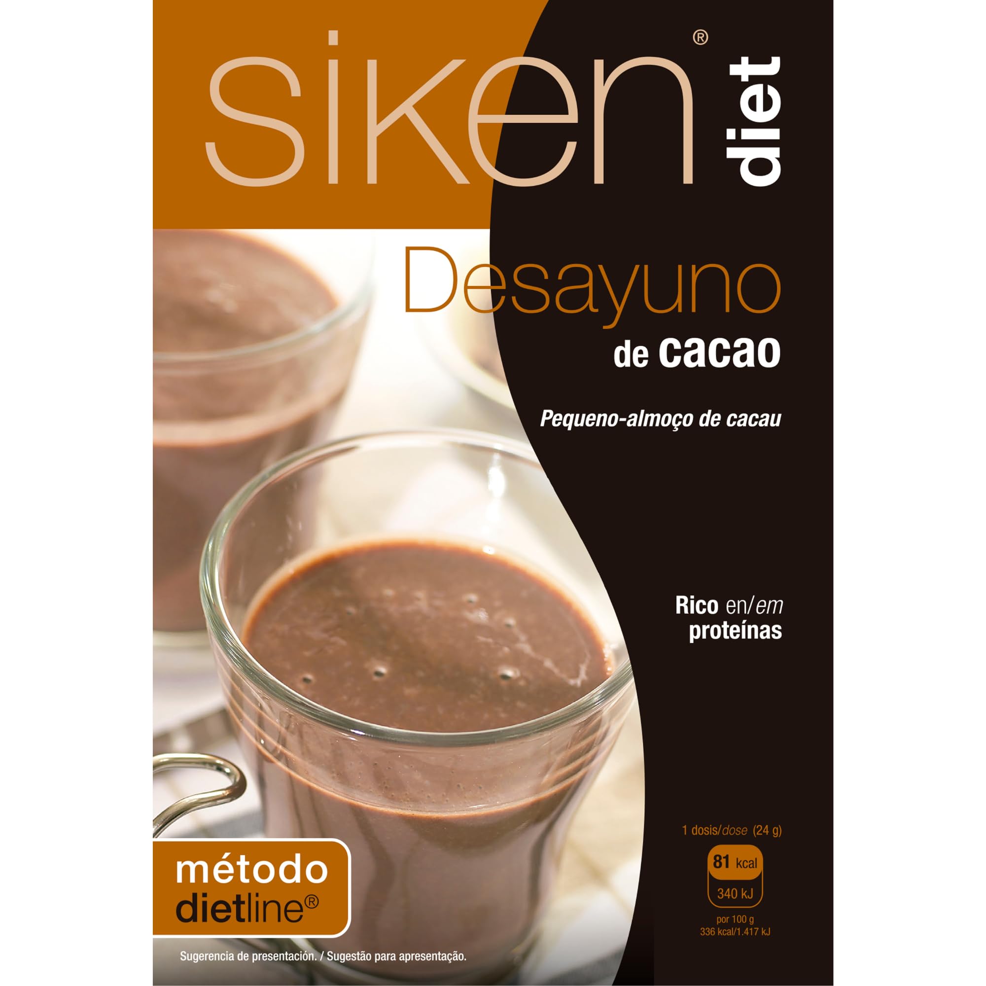 Siken Diet Desayuno de Cacao Hiperproteico e Hipocalórico para el Control de Peso - 400 g