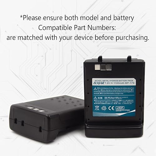 Miniatura 4 de elxjar Paquete de 2 baterías de repuesto para Icom IC-T7H, IC-T22A, IC-Z1A, IC-T7, IC-T22A, IC-T7, IC-T22E, IC-W31, IC-W31A, IC-W31A, IC-W31E,