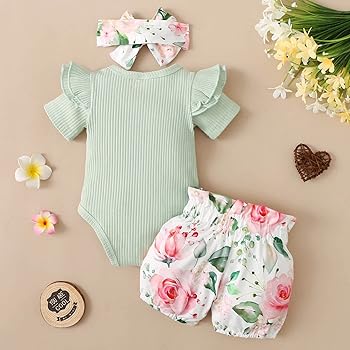 Ropita De Bebe Niña Conjunto De Ropa De Verano Para Bebu00e9