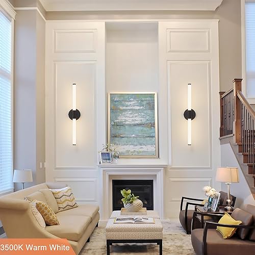 Miniatura 8 de Gednbo Luces de tocador de baño negras sobre espejo 3031 pulgadas 6000 K luz fría regulable moderno 360 lámpara LED de pared barra de iluminación de