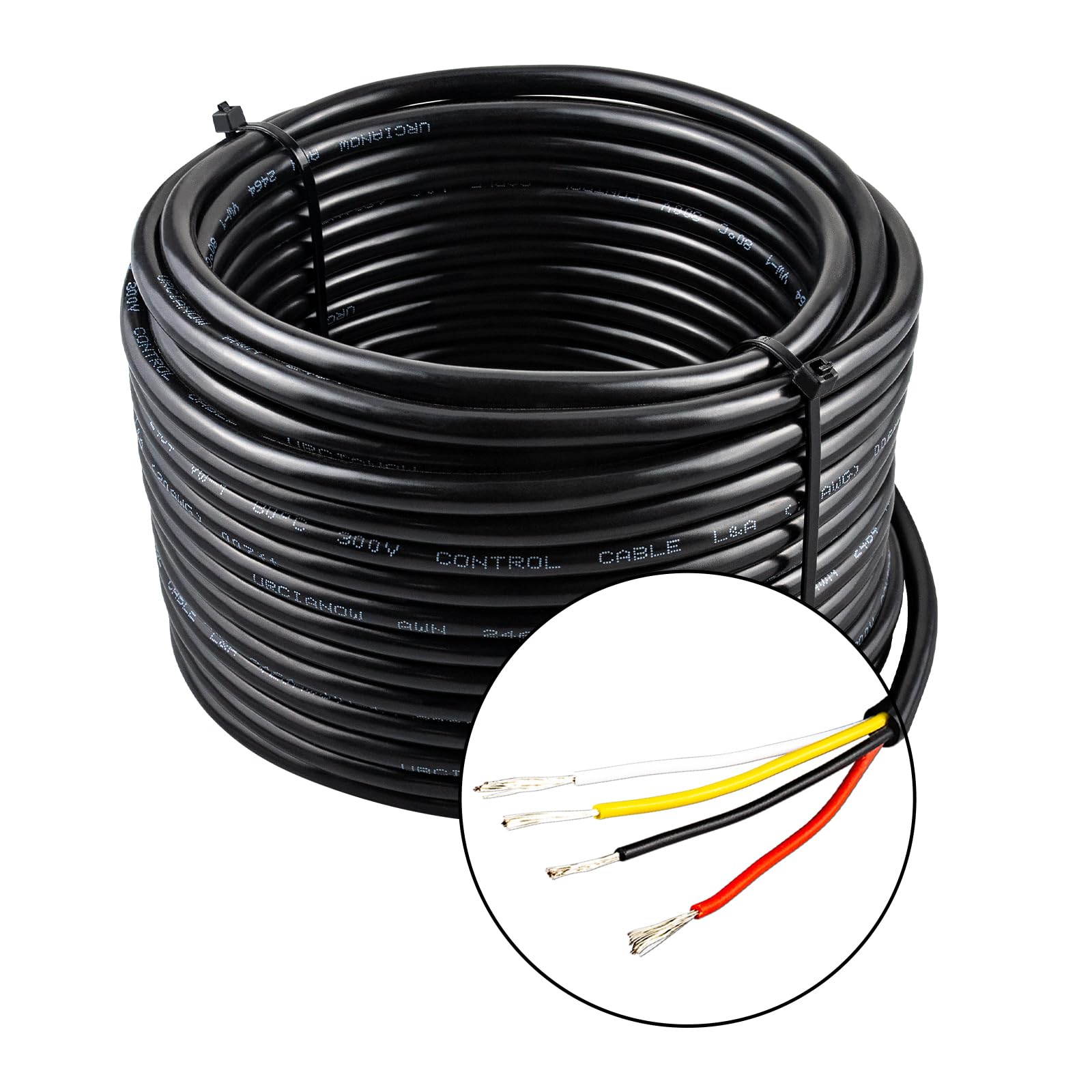 20AWG Przewód elektryczny 15,24 metra 0,5 mm² 4 przewody siłowe Kabel elektryczny 20 UL2464 Przewód elektryczny 20 AWG Kabel PVC z cynowanym drutem miedzianym (20/4 AWG 15,24M)
