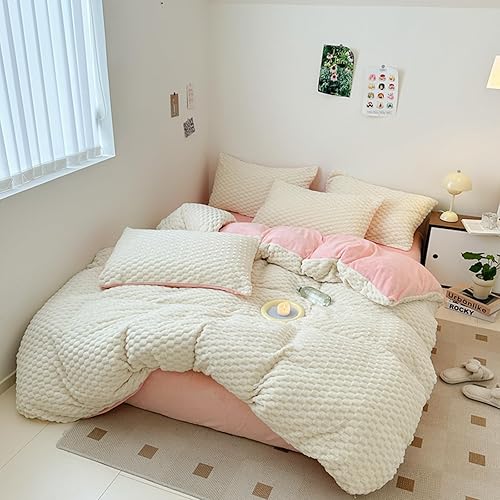 Miniatura 2 de Juego de funda de edredón de plumón de fibra texturizada, juego de funda de edredón de 3 piezas, juego de funda de edredón largo de plumón, juego de