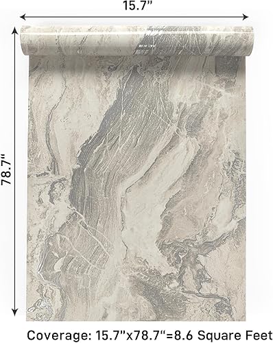 Miniatura 9 de VaryPaper Papel de contacto de mármol brillante de 15.7 x 78.7 pulgadas para encimeras, papel de vinilo grueso impermeable para encimeras, papel