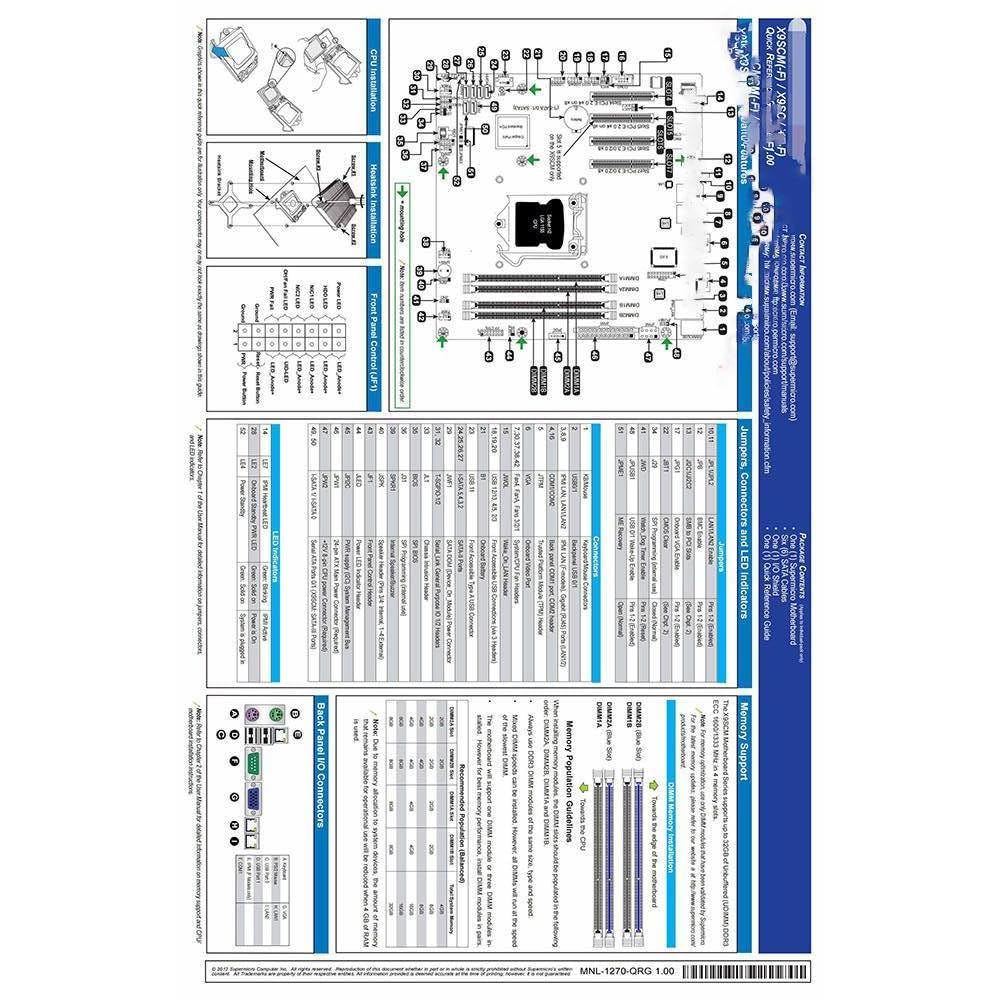X9SCL for ServerBoard LGA1155 E3-1200 V1 V2 Serie 2nd and 3rd Gen Core i3 DDR3 SATA 2.0 PCI-E 3.0 USB 2.0