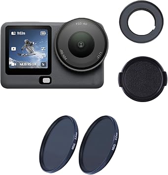 52mm Filter Adapter Kit Compatible with DJI Action 6, Multi-Coated Lens Attachment System for Outdoor Video and Action Photography ND16/32