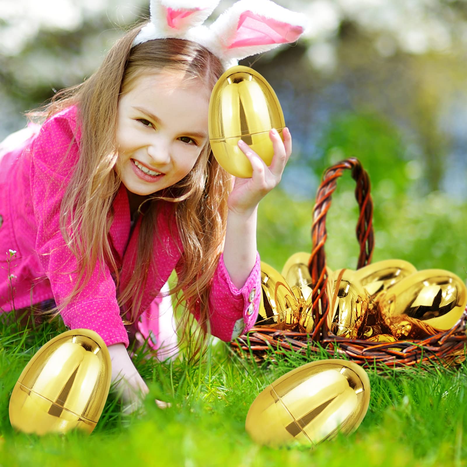 Abeec 24 Easter Fillable Plastic Eggs - Colourful Easter Egg Multipack...