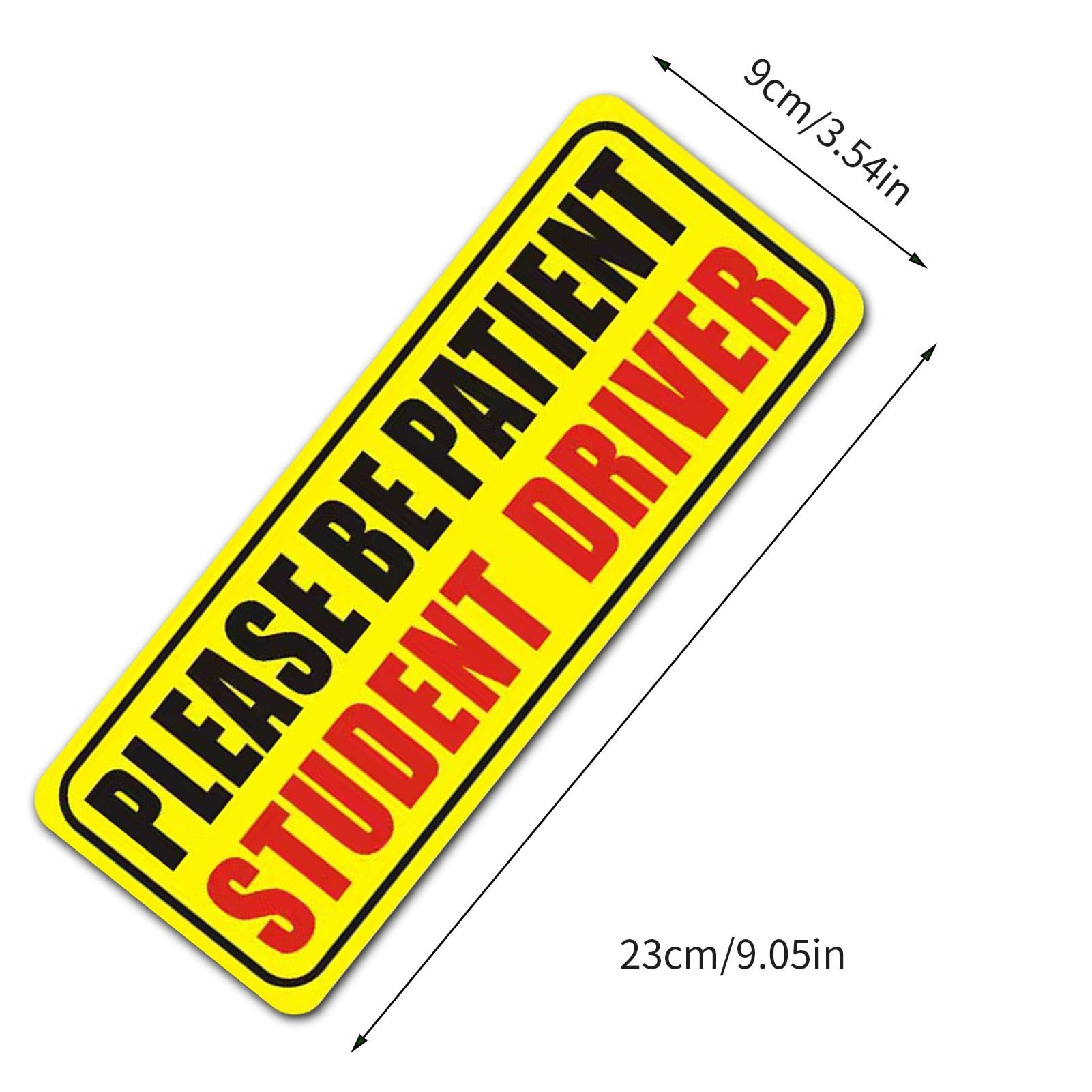 Magnete per auto con scritta in lingua inglese "Student Driver", adesivo riflettente per conducenti principianti con scritta "Please Be Patient Student Driver", per esterni rimovibili, 22,9