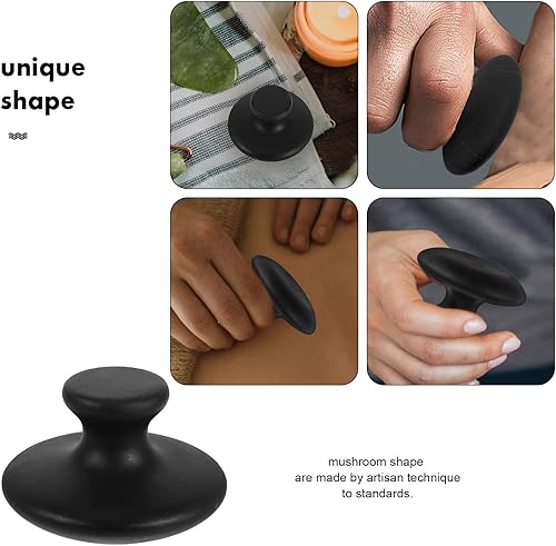 Miniatura 7 de Beavorty 2 piezas de herramientas de masaje de raspado Guasha en forma de hongo natural Bian Hot Rock Chakra Curación Guasha Masaje Facial para Spa