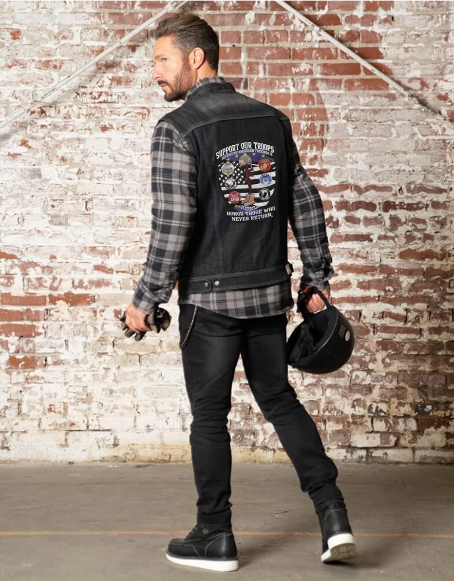 Support Our Troops Patch 12" | Fallen Heroes Tribute Honor Those Who Never Return | Large Embroidered Iron On - by Nixon Thread Co.