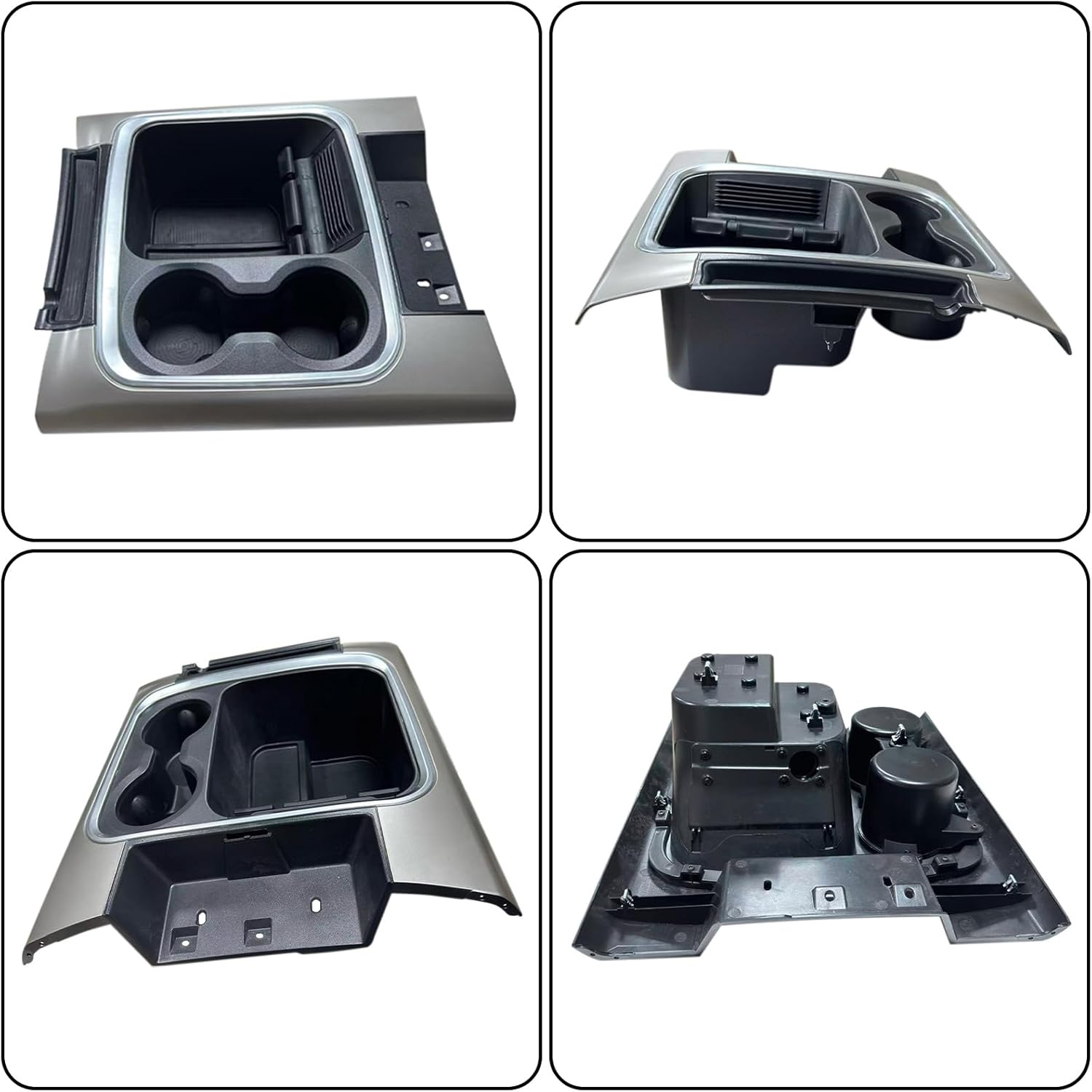 Full Floor Center Console Trim Bezel Cup Holder Middle Console Cover Compatible with RAM 1500 2500 3500 4500 5500 2013-2018 Replaces 5VC931Z6AB 5VC931Z6AA 5VC931Z0AB