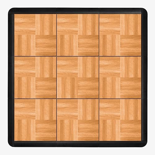 Miniatura 3 de Flooring Inc. - Kit de pista de baile de práctica de plástico ligero entrelazado de 3/8 pulgadas de grosor, suelo temporal impreso sobre alfombra