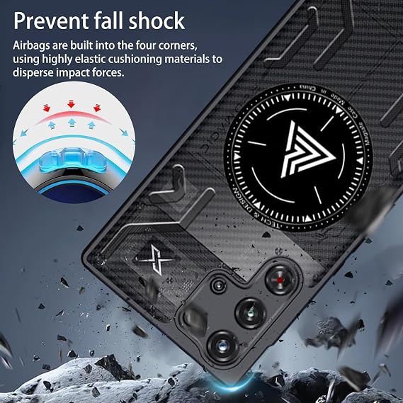 NOUKAJU Case for REDMAGIC 10 Pro/10 Pro Plus, Cooling Phone Case,Anti-Drop, Shock-Absorbing, Friction-Resistant,Comprehensive Protection,Protective Cover for Red Magic 10 Pro(Black)