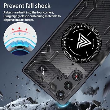 NOUKAJU Case for REDMAGIC 10 Pro/10 Pro Plus, Cooling Phone Case,Anti-Drop, Shock-Absorbing, Friction-Resistant,Comprehensive Protection,Protective Cover for Red Magic 10 Pro(Black)