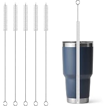 Straw Cleaner Brush For YETI,5PCS | Extra Long Straw Cleaning Brushes,Bendable Stainless Steel Nylon Bristle for Yeti Tumbler