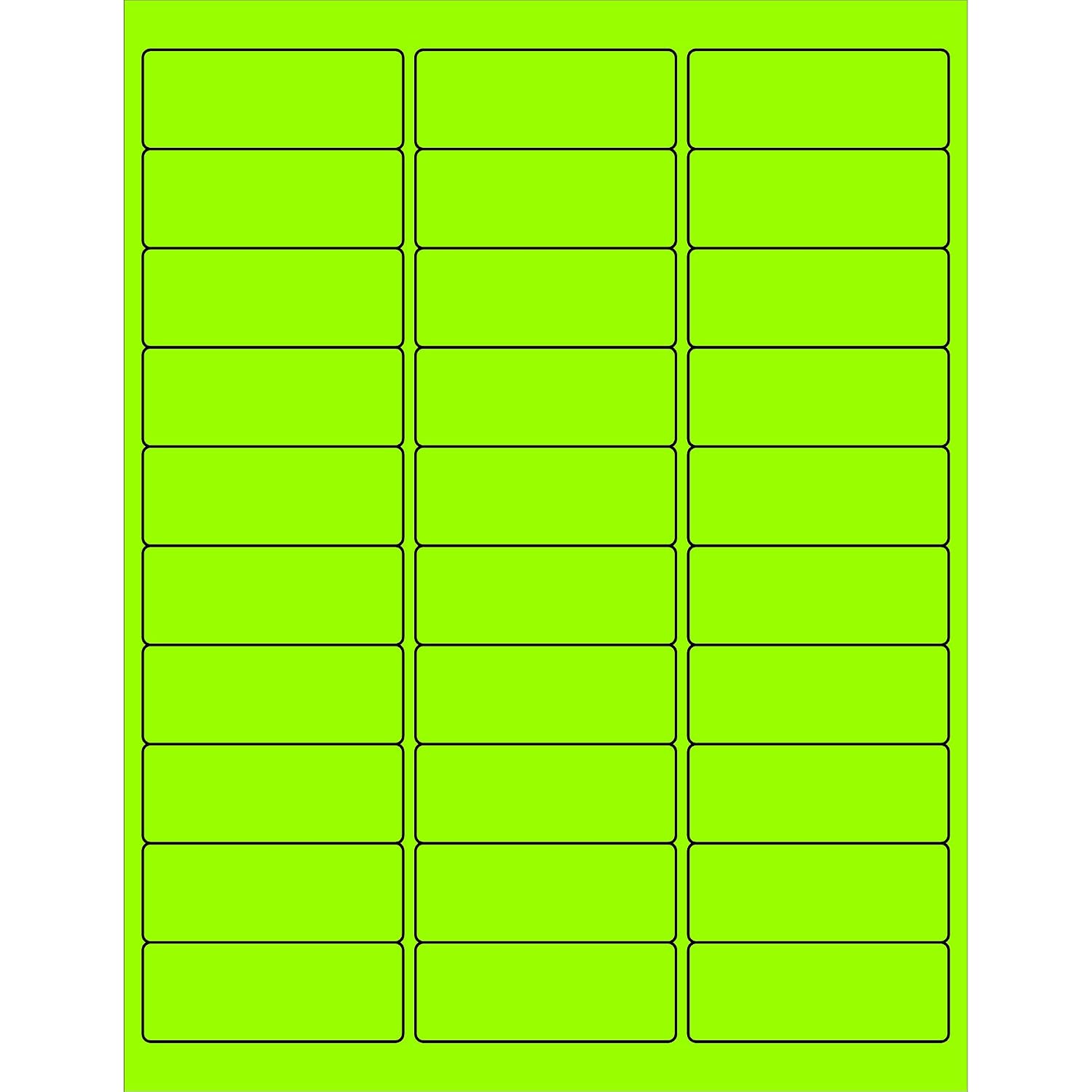 Tape Logic Aviditi Tape Logic 2 5/8" x 1" Fluorescent Red Shipping Address Labels, for Laser & Inkjet Printers, Permanent Adhesive, 8 1/2" x 11" Sheet, 30 Labels Per Sheet, 100 Sheets