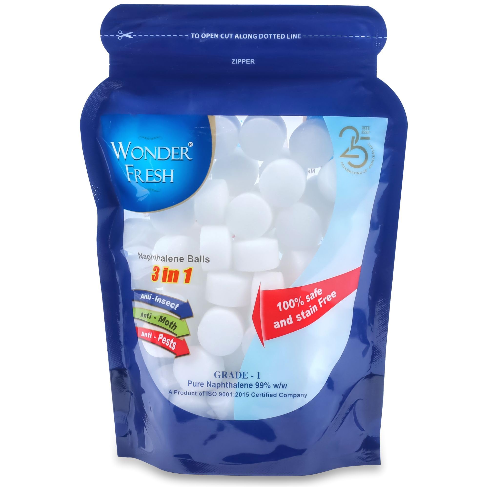 Wonder Fresh Naphthalene Balls | Phenyl Goli | Mothballs for Home & Commercial Use | Naphthalene Balls for Wardrobe, Bathroom, Bookselves, Drawers, Wash Basin - 500g (Pack of 1) White-image-34