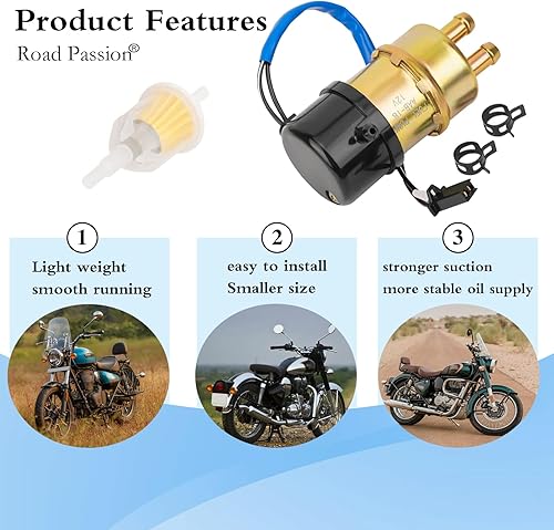 Miniatura 4 de Road Passion 49040-1055 Bomba de combustible eléctrica de 12 V para Suzuki Intruder 700/1400/Boulevard S50 Cavalcade 1400 GSX1100G Marauder 800