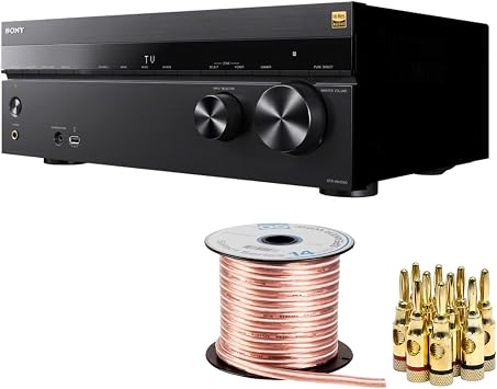 Sony STR-AN1000 7.2 Channel 8K Av Receiver with Dolby Atmos, DTSX Bundle with Speaker Wire Accessory Kit 2 Items