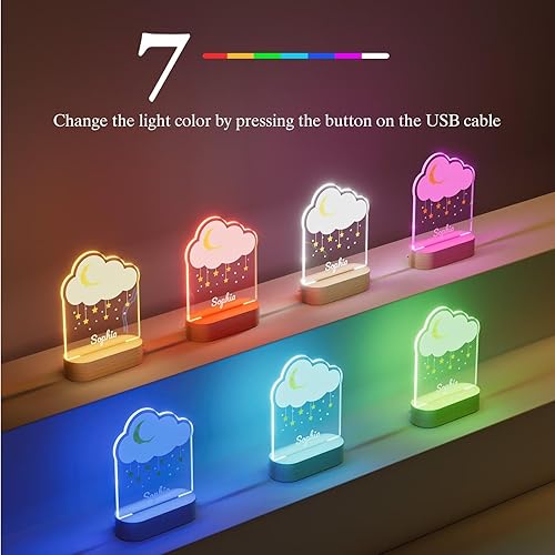 Miniatura 6 de Bemaystar Regalos personalizados para niños  Lámpara 3D acrílica de estrella, luz nocturna personalizada, nombre personalizado, regalo de decoración