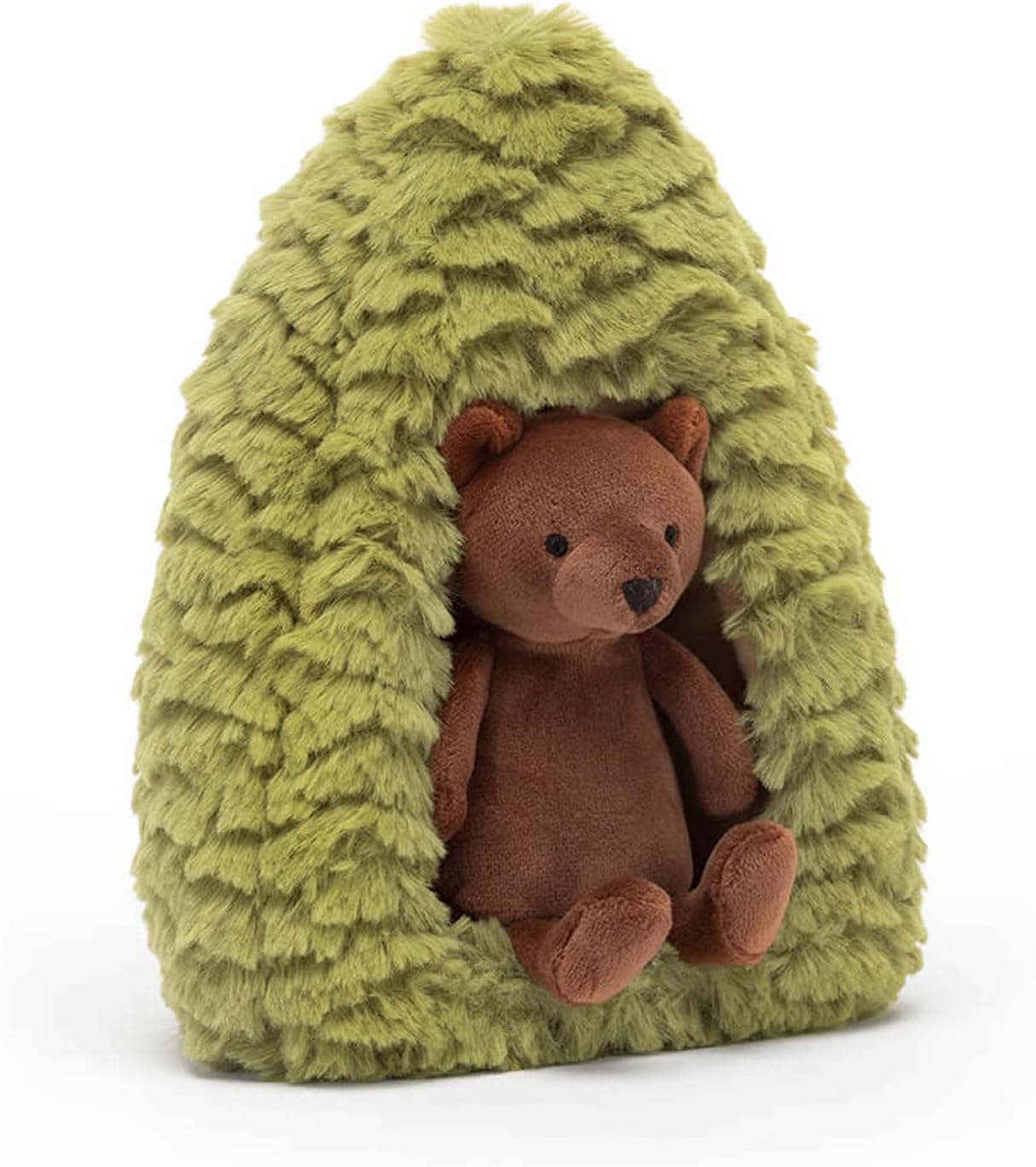 Forest Fauna Brown Bear in Fir Tree Collectable Plush Decoration