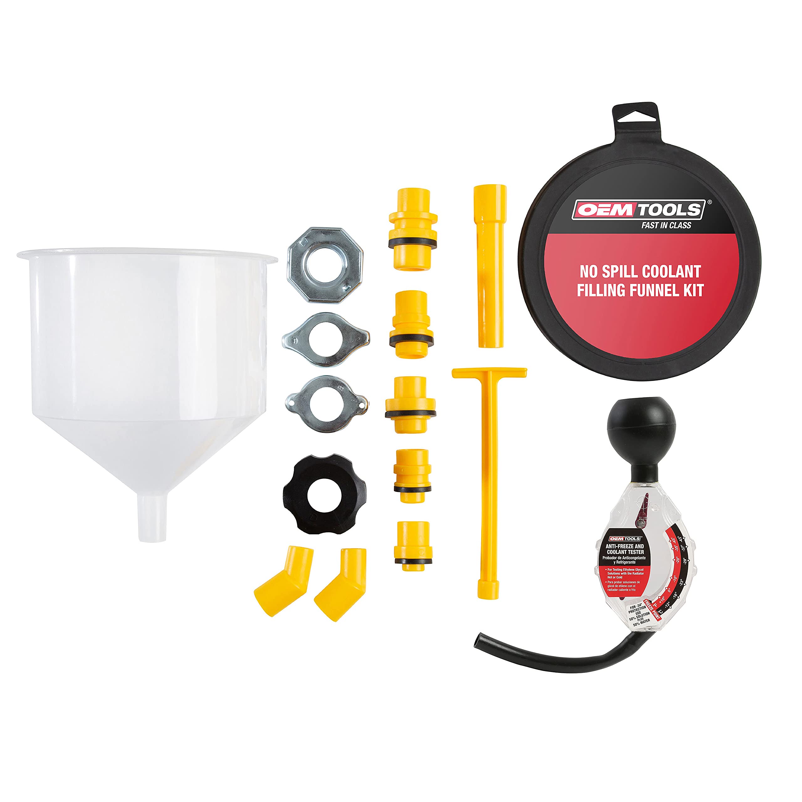 Buy OEMTOOLS NoSpill Coolant Funnel Kit, 16 Piece with Coolant Tester