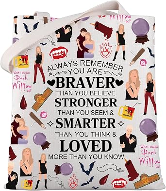 WSNANG BTVS Inspired Tote Bag BTVS Character Shoulder Bag BTVS Fans Gift BTVS Merchandise