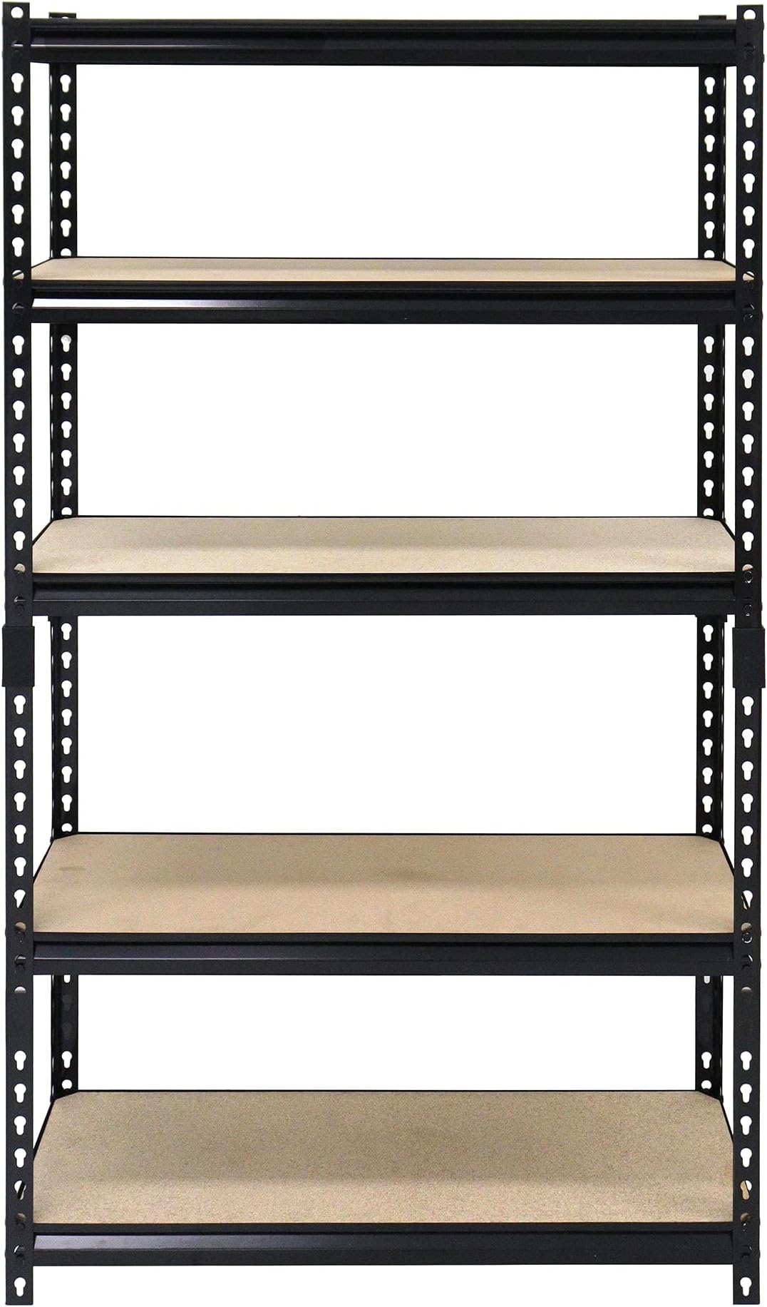 5 Tier Shelf Rack Organizer, Garage & Kitchen Pantry Shelves, Black