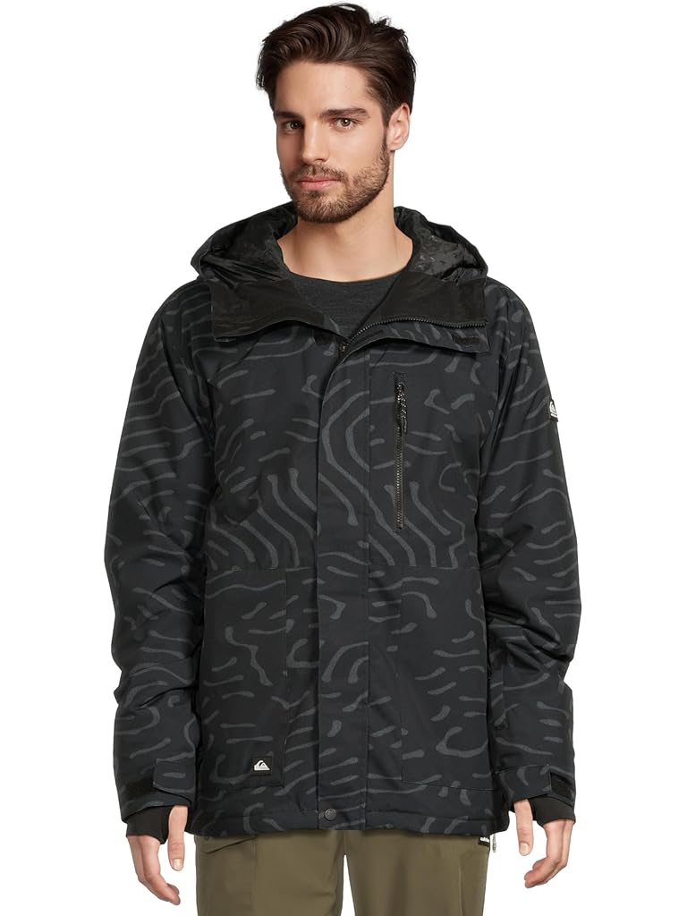 Black Quiksilver Mission Printed Snow Jacket