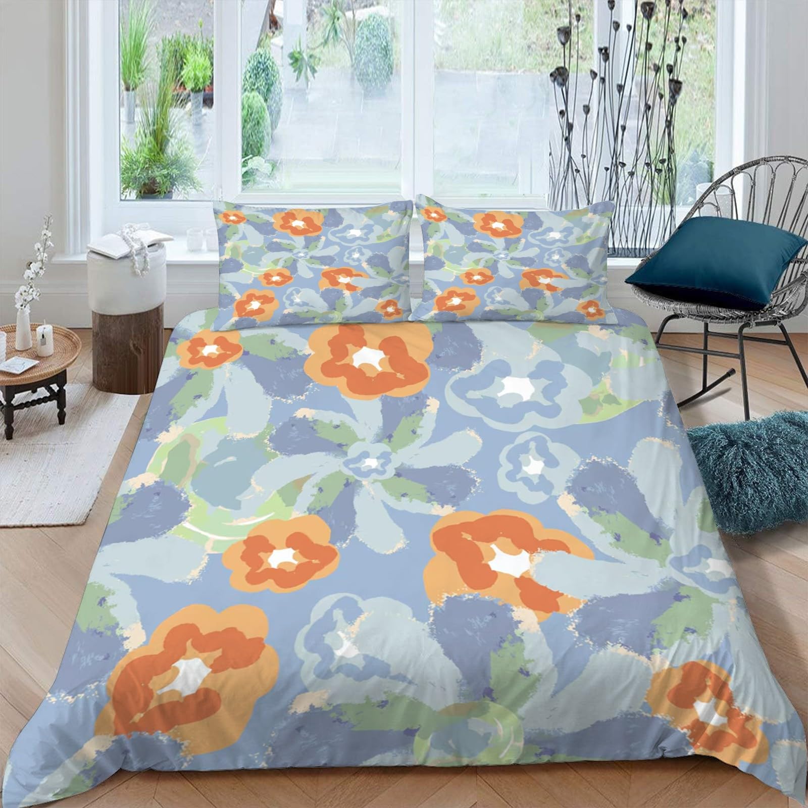 Housse de couette 200x200 fleurs artistiques pour créer un cocon de douceur