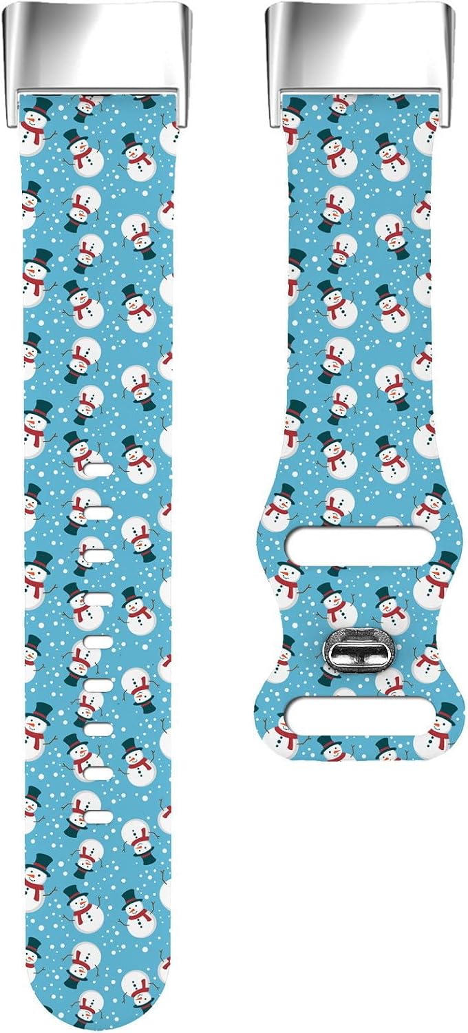 Compatible with Fitbit Charge 5 / Fitbit Charge 6 Soft Silicone Watch Band (Cute Snowman Suitable) Soft Sports Strap Bracelet Wristband for Women Men image 2