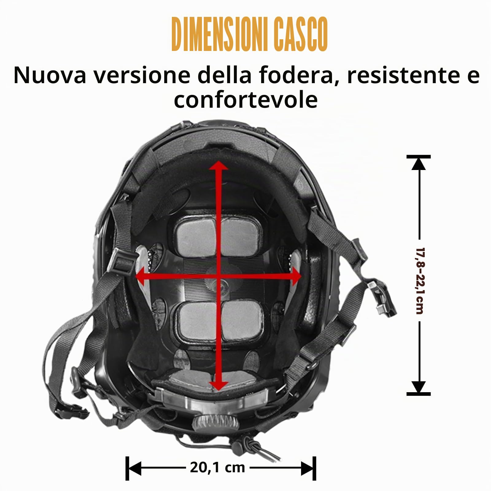 Set Casco Tattico PJ Fast Airsoft - Modello GPNVG-18 Per Visione Notturna Con Supporto NVG L4G24, Cuffia, Luce Di Segnalazione E Tasca Per Contrappeso