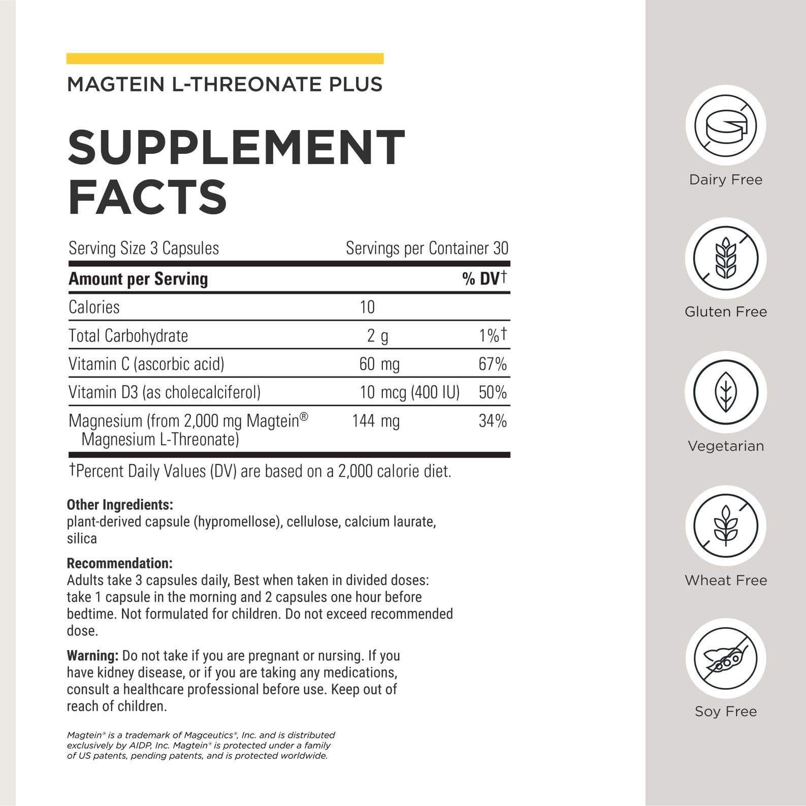 Integrative Therapeutics Magtein L-Threonate Plus, 90 Capsules — Amazon image 3