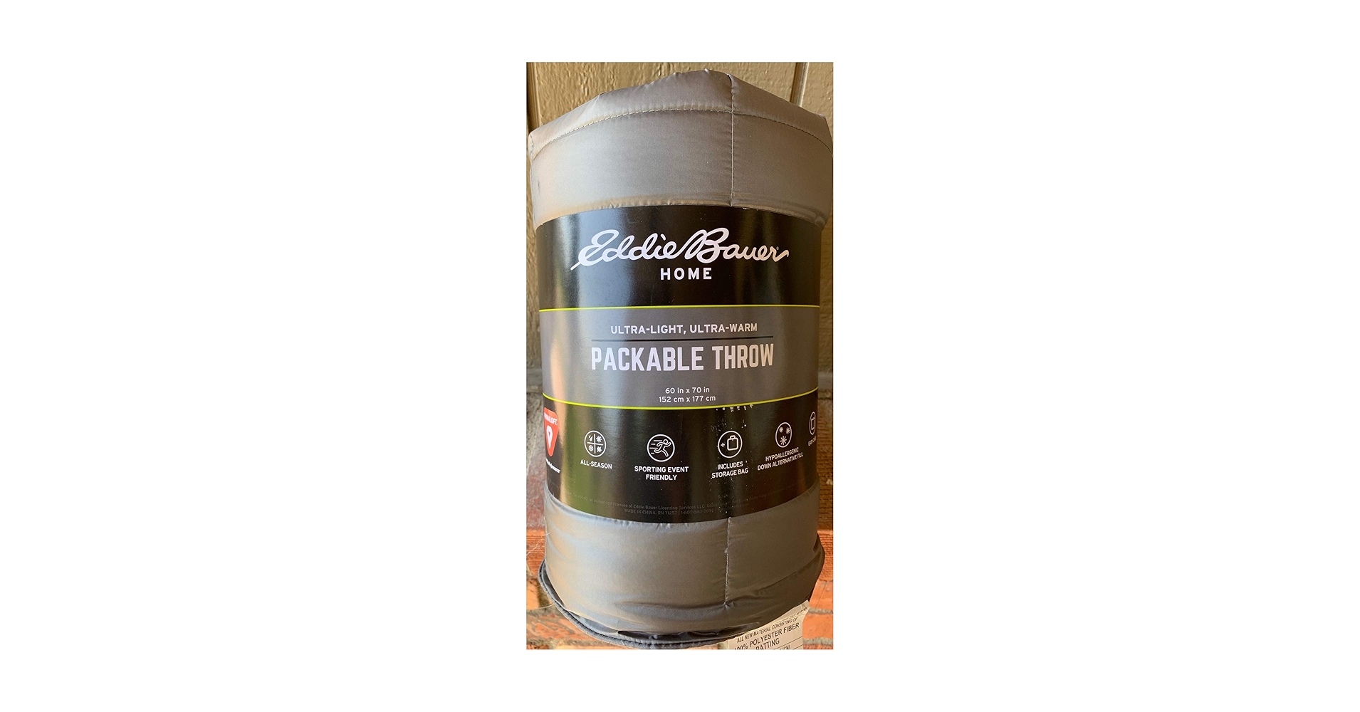 Amazon.com: Eddie Bauer Packable Throw 60 by 70 inches Gray