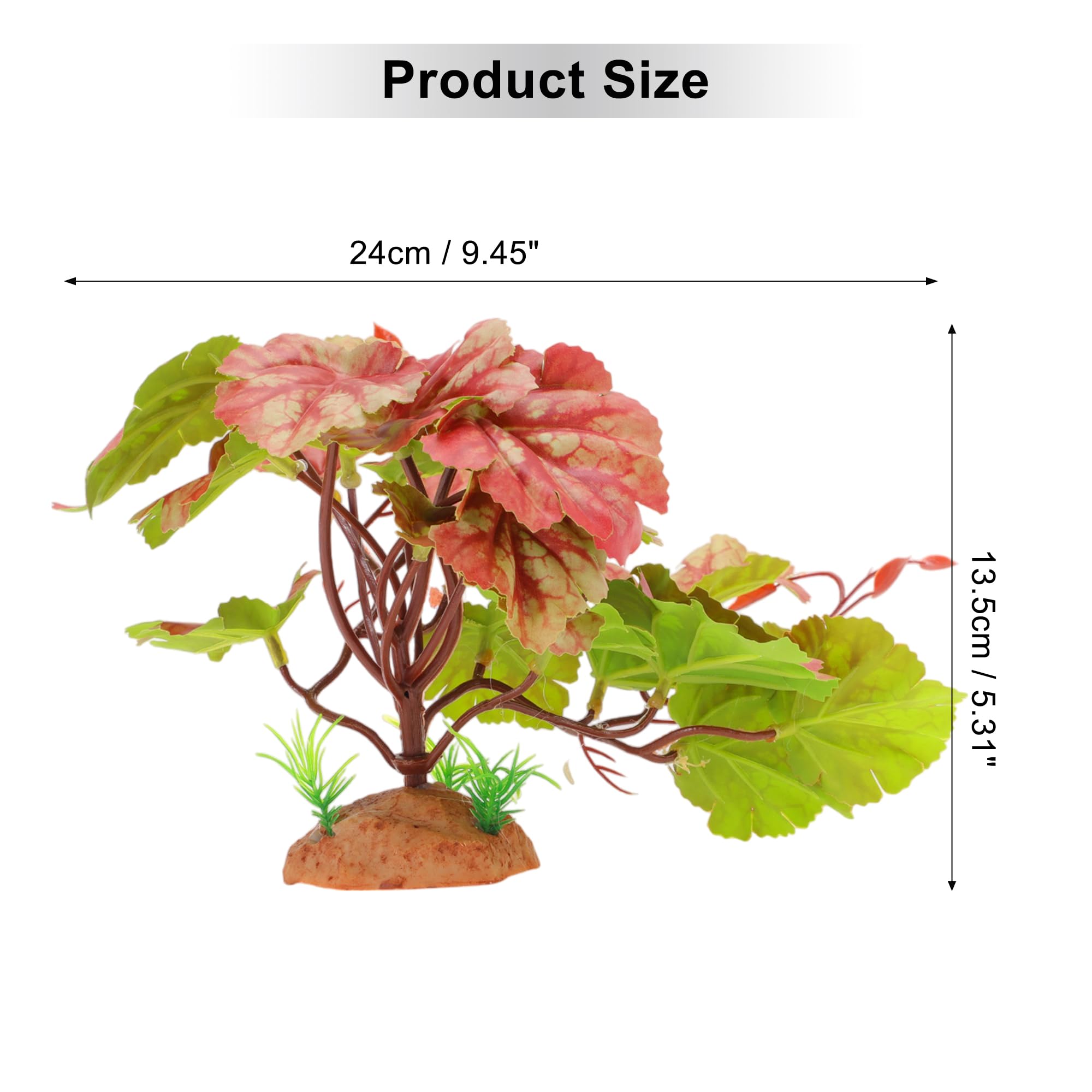 CAPASTEC Terrarium Plants, Artificial Greenery, Reptile Tank Accessories, Lifelike Decor for Chameleon and Tortoise Habitats Pink Green - Image 2