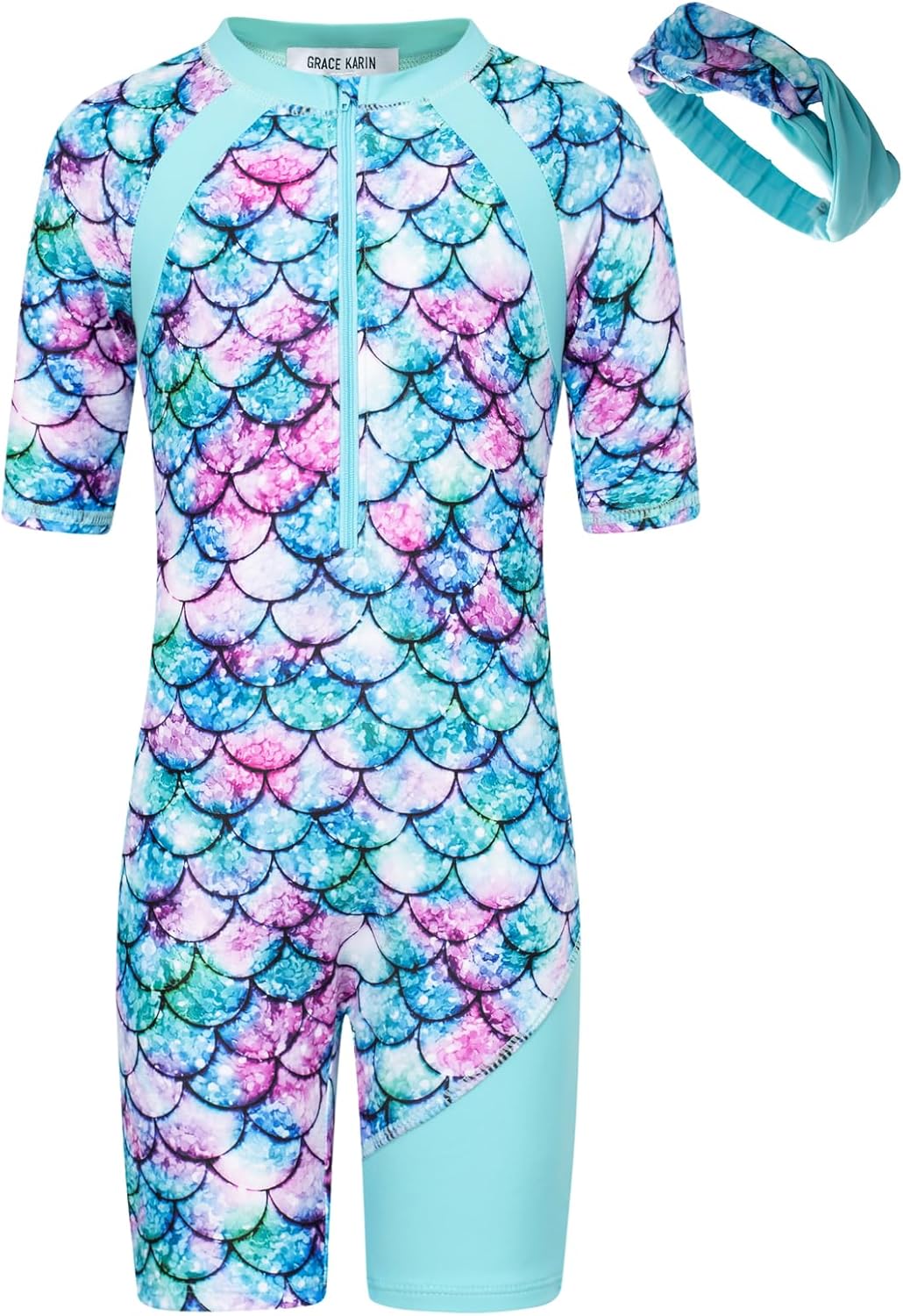 GRACE KAEIN Girls One Piece Swimsuit Girls Cute Swimwear with Zipper GRACE KAEIN Girls One Piece Swimsuit Girls Cute Swimwear with Zipper