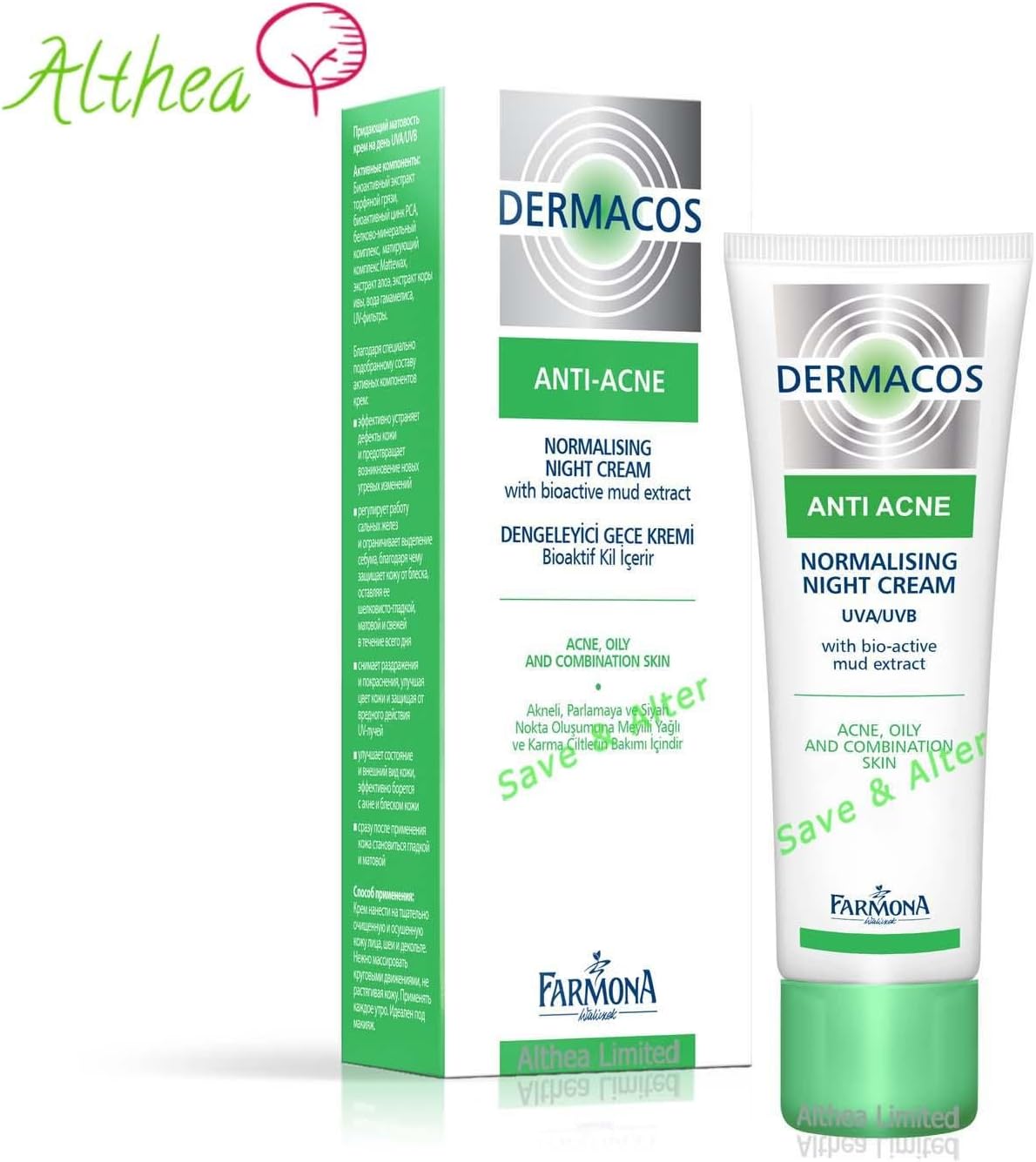 Dermacos Anti Acne Normalizing night cream with bioactive peloid extract