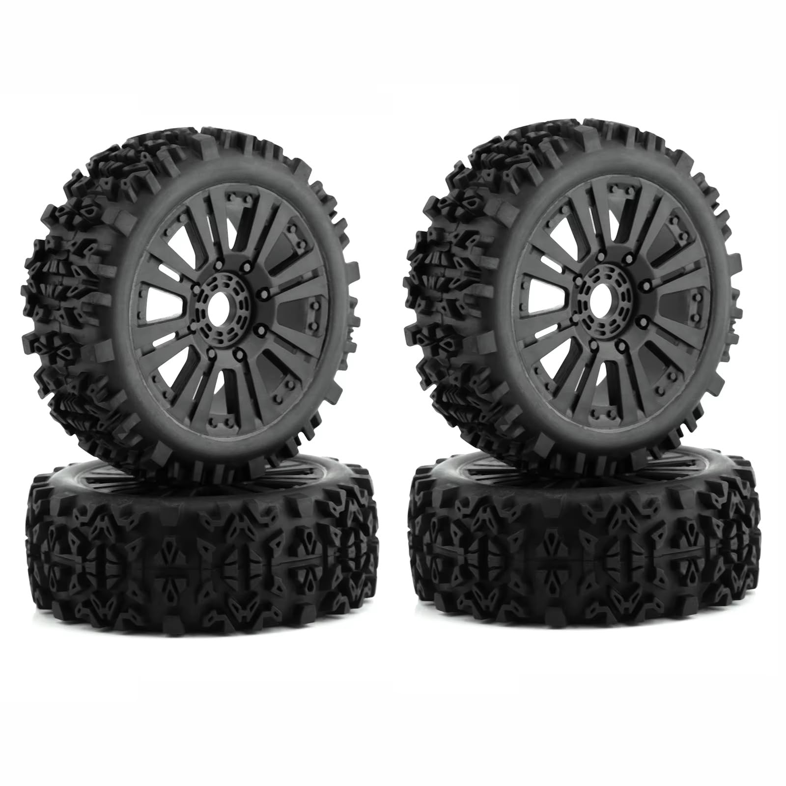 RC Coche Goma Ruedas Compatible con HSP 1/8 RC Carreras para Buggy, Piezas De Repuesto para Modificación De Coche, Accesorios, Ruedas Y Neumáticos